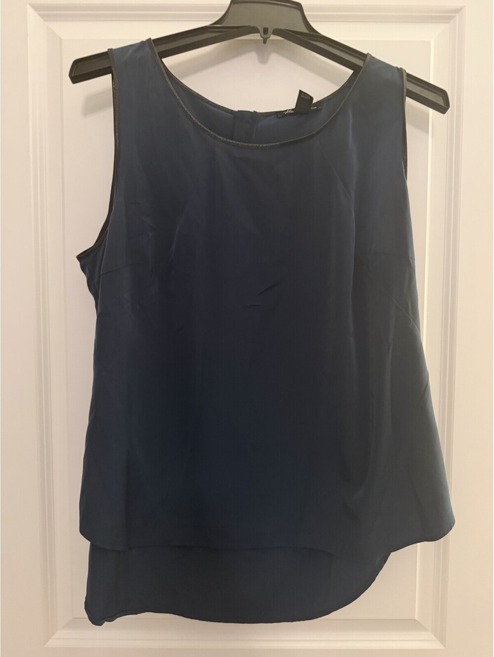 Kenneth Cole New York Women’s Blue Solid Round Neck Sleeveless Zip Back 2X